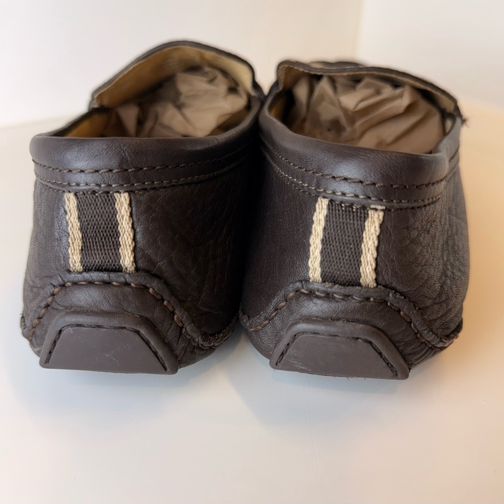 Coach Men’s Neal Signature C Jacquard Leather Driving Loafers Brown Q907 Size 13 - Picture 6 of 12